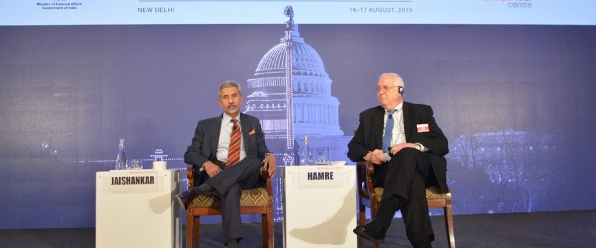 S Jaishankar, Minister of External Affairs, Government of India and John Hamre, President & Chief Executive Officer, Centre for Strategic and International Studies